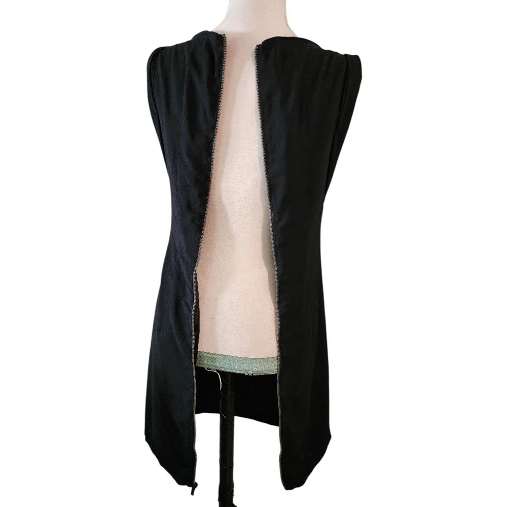 Express Black Sleeveless Ruched Cocktail Dress Size 0 LBD Full Back Zipper